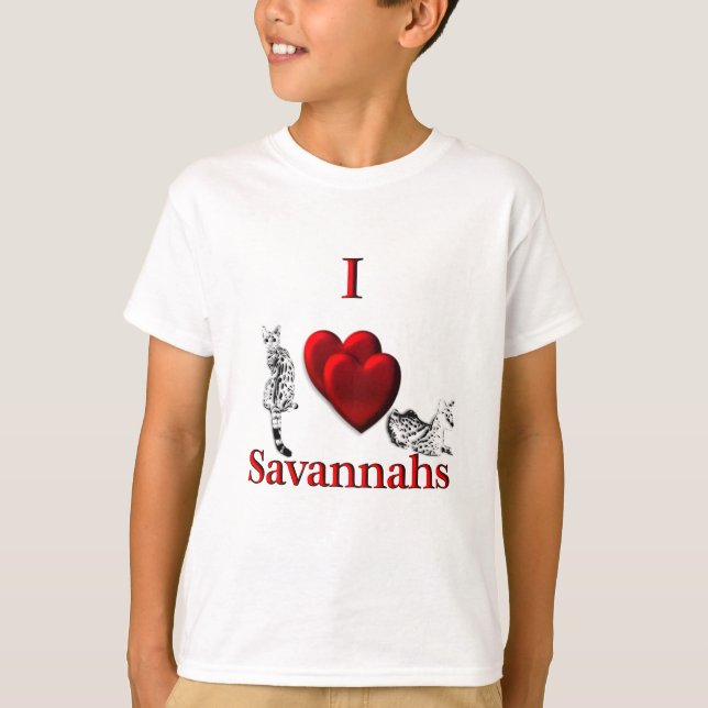 Camiseta I Heart Savannah Cat (Frente)