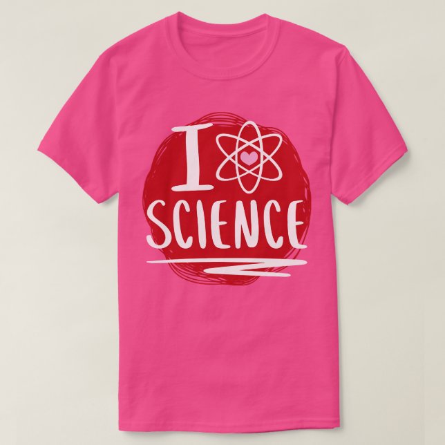Camiseta I Heart Science Cute Atom Heart 1 (Frente do Design)