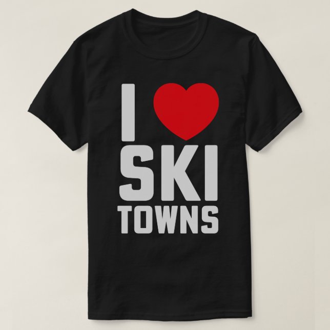 Camiseta I Heart Ski Towns Park City Lake Plácido Jackson H (Frente do Design)