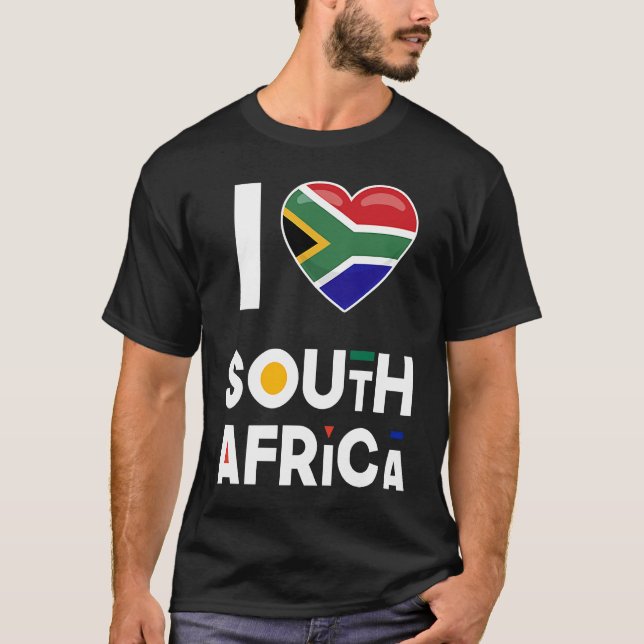 Camiseta I Heart South Africa  Flag I Love South Africa (Frente)