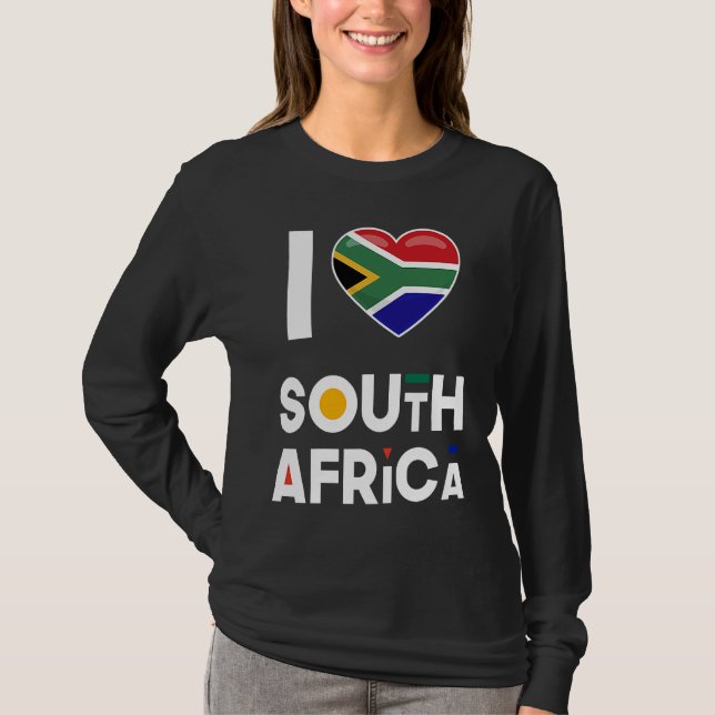 Camiseta I Heart South Africa  Flag I Love South Africa (Frente)
