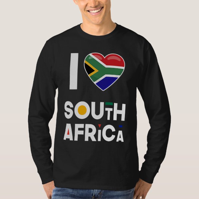 Camiseta I Heart South Africa  Flag I Love South Africa (Frente)