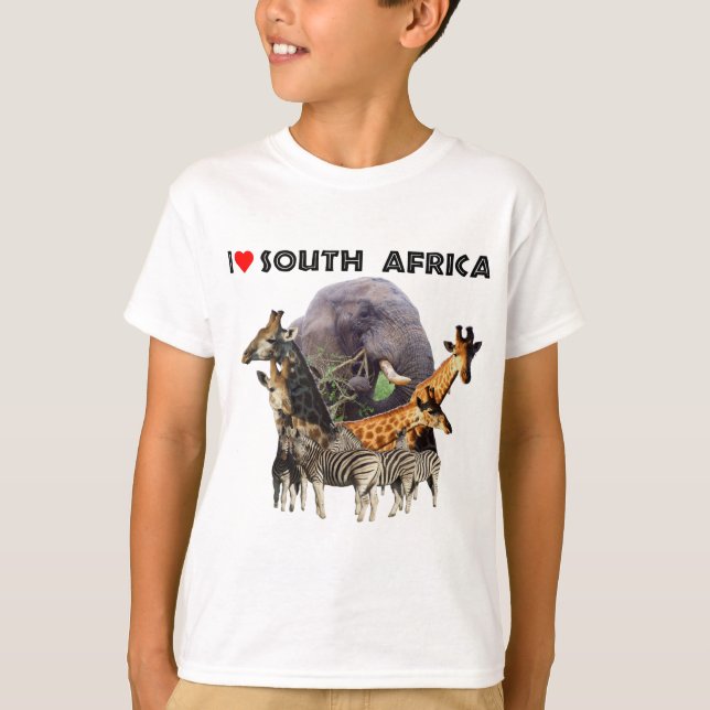 Camiseta I Heart South Africa Wildlife Collage (Frente)