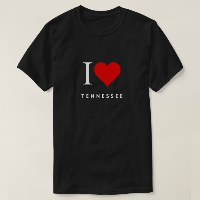Camiseta I Heart Tennessee blk Mens (Frente do Design)