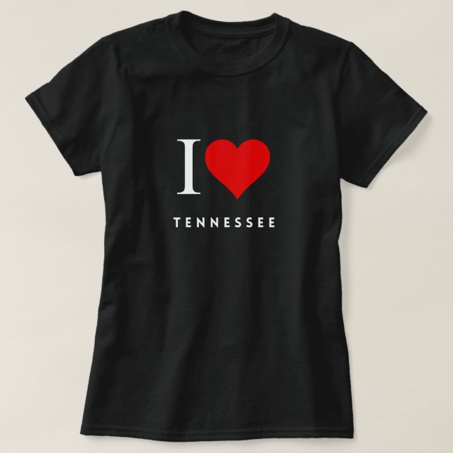 Camiseta I Heart Tennessee blk Womens T-Shirt (Frente do Design)