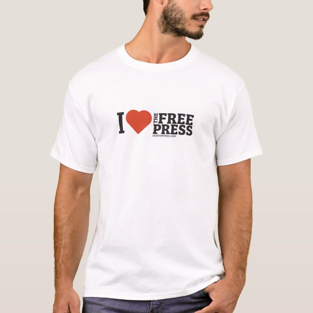 Camiseta I Heart the Free Press Men's T-Shirt (Frente)