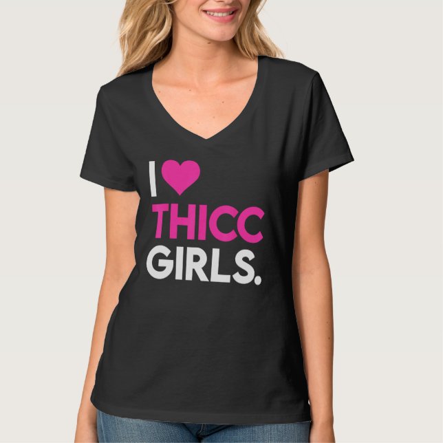 Camiseta I Heart Thicc Girls  Workout Gym  Fitness Lifting (Frente)