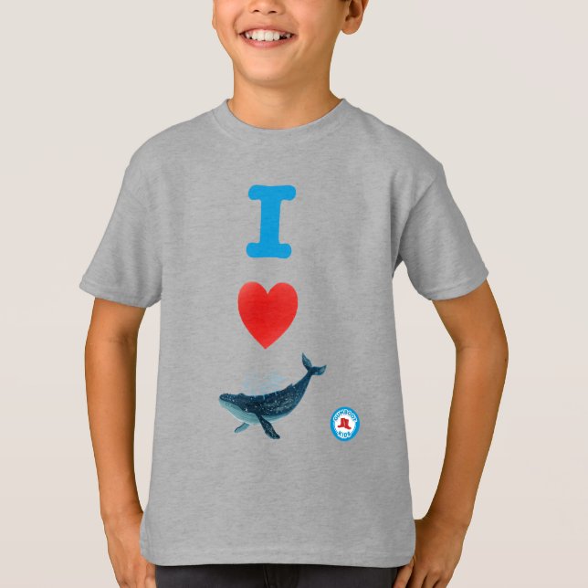 Camiseta I Heart Whales Youth (Frente)