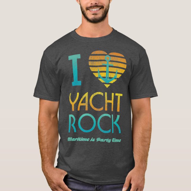 Camiseta I Heart Yacht Rock Drinking  Maritime  Party (Frente)