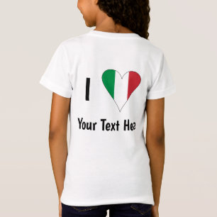 Camiseta I (Italian Flag Heart Love) Your Text