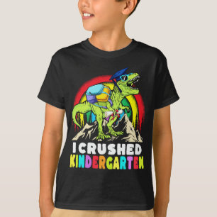 Camiseta I Jardim de Infância Esmagado Dinossauro T Rex Cla