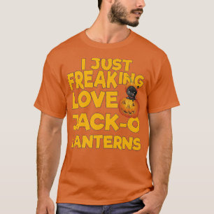 Camiseta I Just Freaking Love Jack O Lanterns Funny Cat Hal