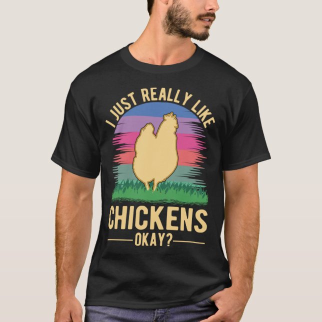 Camiseta I just really like Chickens Farmer (Frente)