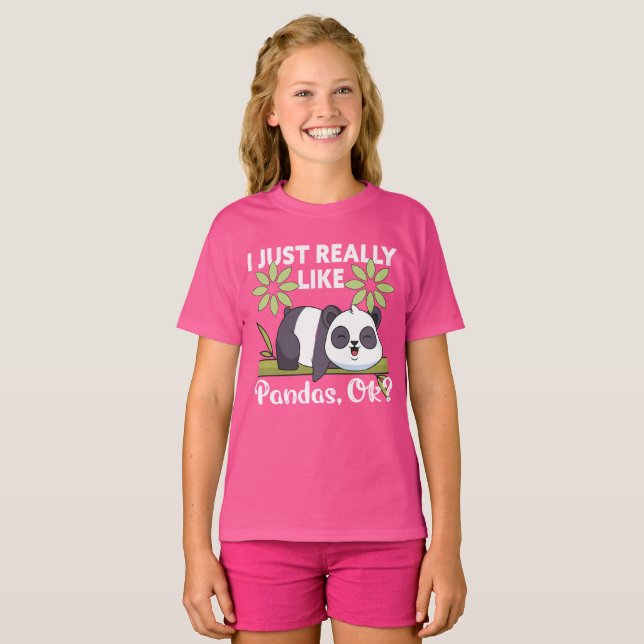 Camiseta I Just Really Like Pandas OK Funny Cute Animal (Frente Completa)