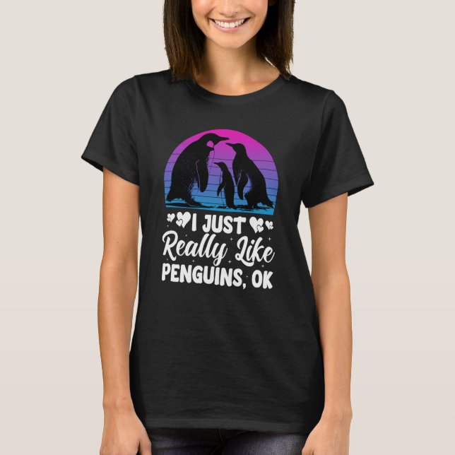 Camiseta I Just Really Like Penguins OK  Penguin (Frente)