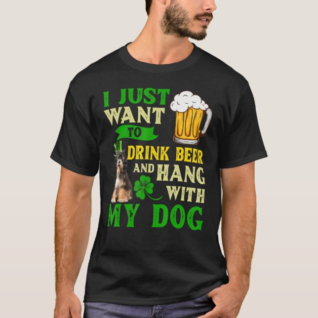 Camiseta I Just Want To Drink Beer And Hang With My Tibetan (Frente)