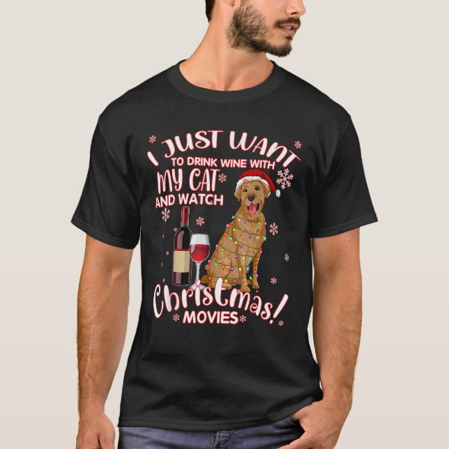 Camiseta I Just Want To Drink Wine With My Dog Watch Christ (Frente)