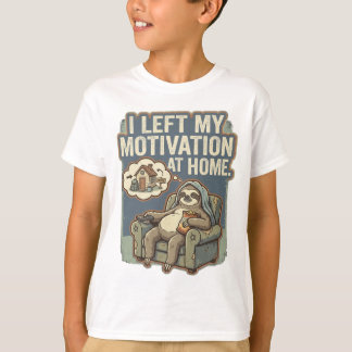 Camiseta I Left My Motivation At Home Funny Sloth Quote