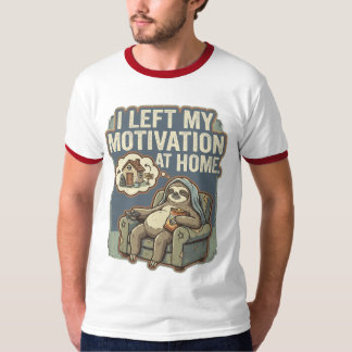 Camiseta I Left My Motivation At Home Funny Sloth Quote