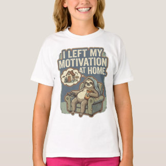 Camiseta I Left My Motivation At Home Funny Sloth Quote