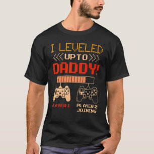 Camiseta I Level Up To Pai Gamer Birthday Family Matching