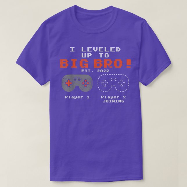 Camiseta I Leveled Up To Big Bro Game Controller 2022 Pregn (Frente do Design)
