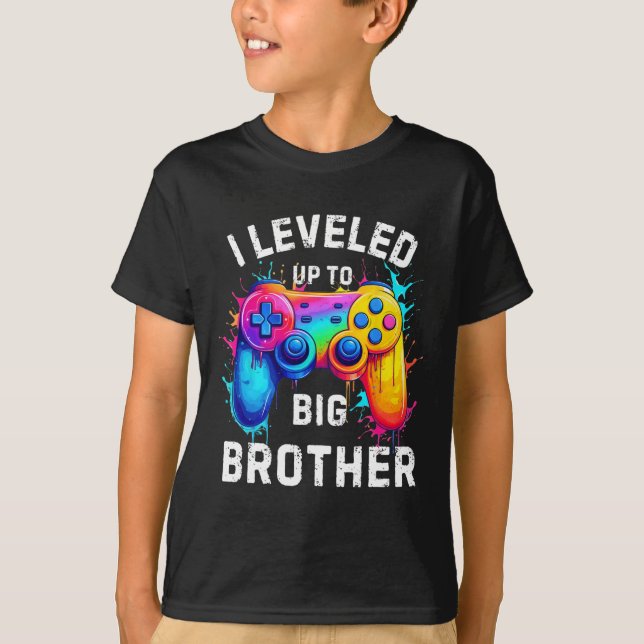 Camiseta I Leveled Up To Big Brother Funny Gamer Splash Art (Frente)