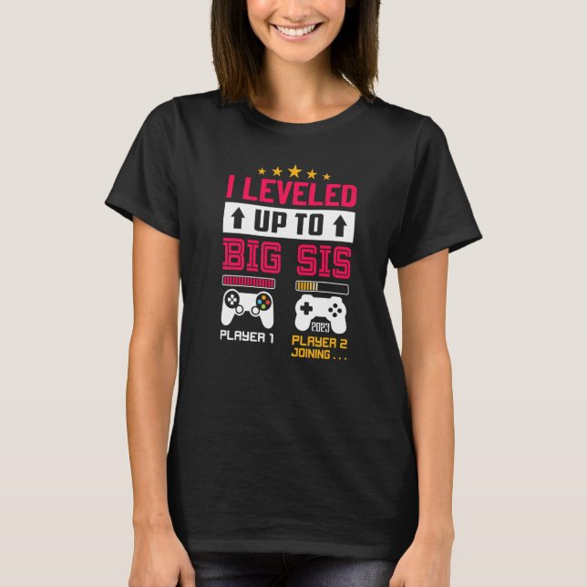 Camiseta I Leveled Up To Big Sis 2023  Big Sister Announcem (Frente)
