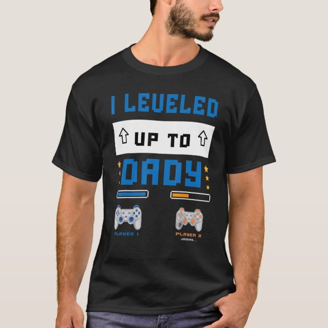 Camiseta I Leveled Up To Daddy  Soon To Be Dad (Frente)