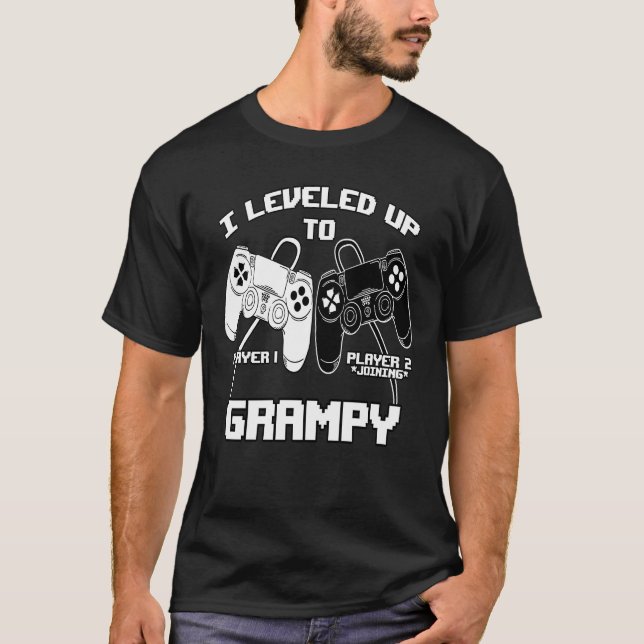 Camiseta I Leveled Up To Grampy Gaming Baby Gender Announce (Frente)