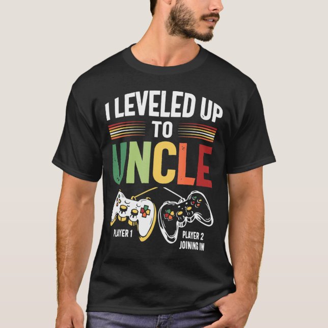 Camiseta I Leveled Up To Uncle 2023 New Uncle Gamer Promote (Frente)