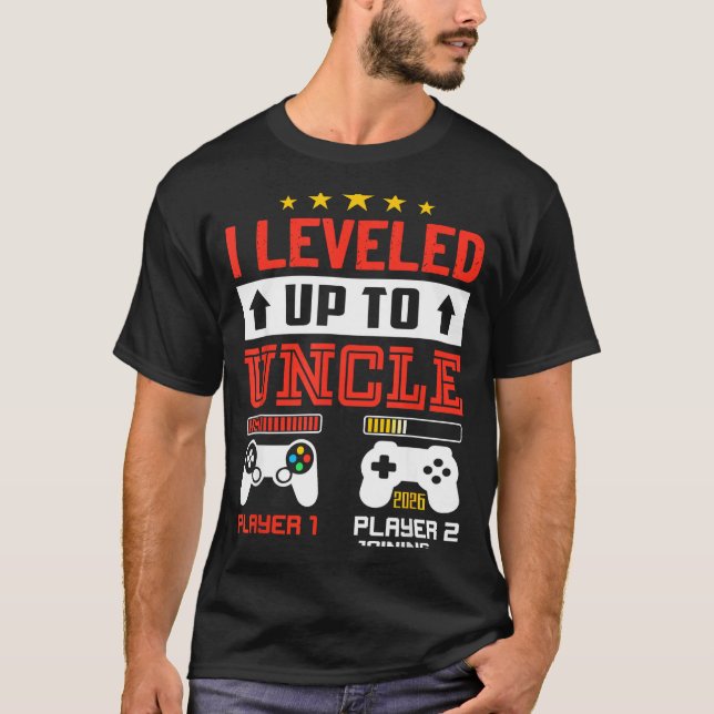 Camiseta I Leveled Up To Uncle 2026 I'm Going To Be Uncle 2 (Frente)