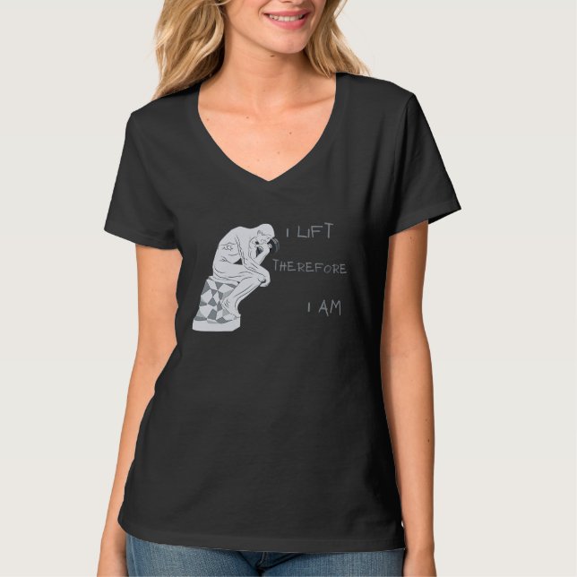 Camiseta I Lift Therefore I am Greek Philosophy Gym Workout (Frente)
