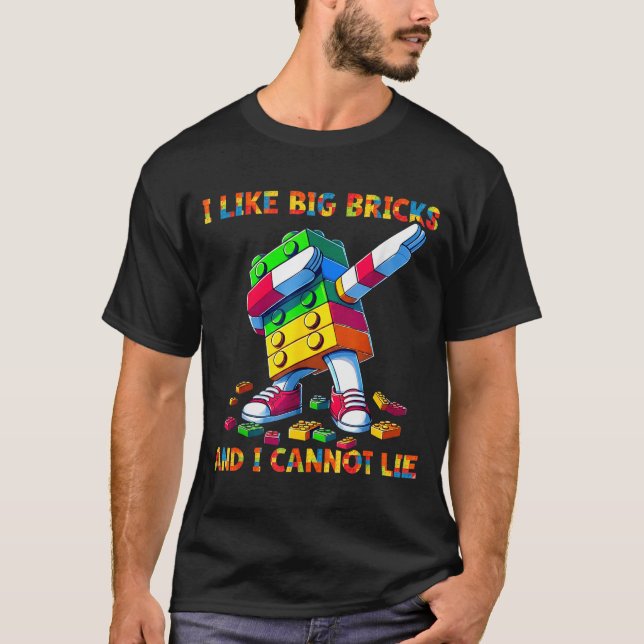 Camiseta I Like Big Bricks &amp; I Can't Lie Funny Master B (Frente)