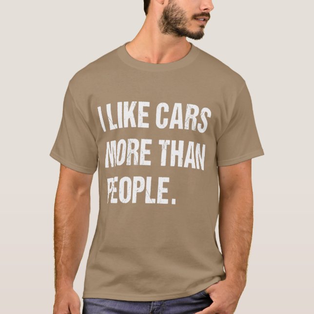 Camiseta I like cars more than people Fun (Frente)