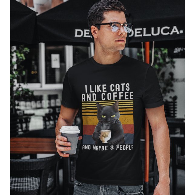 Camiseta I Like Cats and Coffee And maybe 3 People Cat Love (Criador carregado)