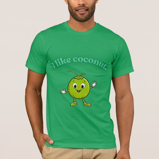 Camiseta  I Like Coconut - Cute Cartoon Coconut Funny T-Shi (Frente)