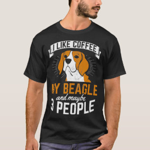 Camiseta I Like Coffee Beagle 3 People Dog Lover Beagle 