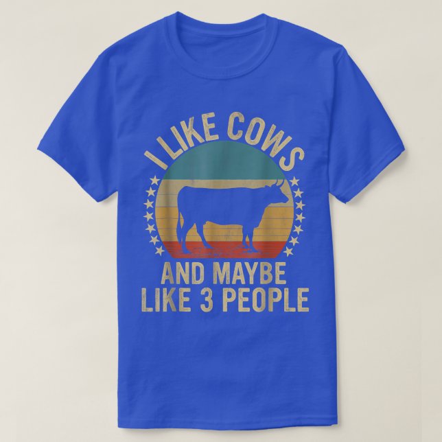 Camiseta I Like Cows and Maybe Like 3 People Farm Farmers  (Frente do Design)