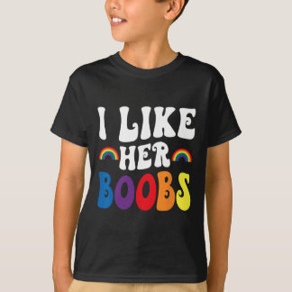 Camiseta I Like Her Breast Lesbian Couples Lgbtq Funny Vale