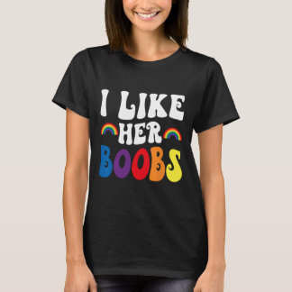 Camiseta I Like Her Breast Lesbian Couples Lgbtq Funny Vale