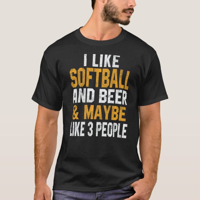 Camiseta I Like Softball And Beer  Softball Coach Dad Mom   (Frente)