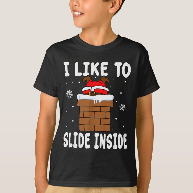 Camiseta I Like To Slide Inside Funny Xmas Couple  (Frente)
