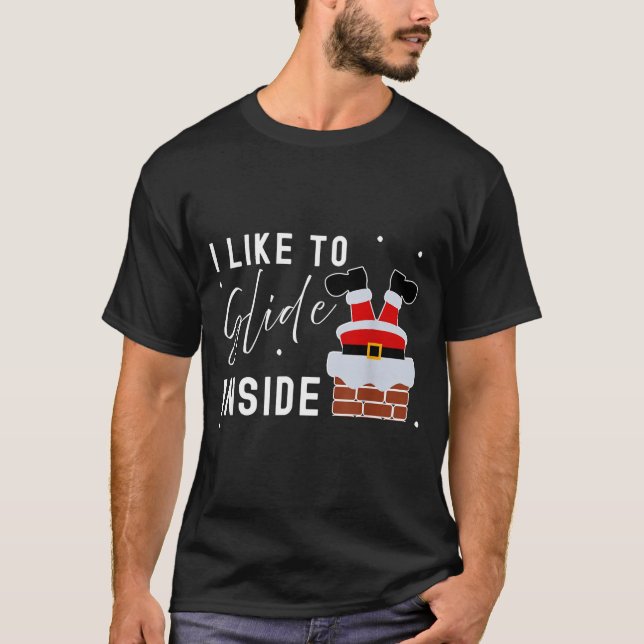 Camiseta I Like To Slide Inside Funny Xmas Couple Unhinge P (Frente)
