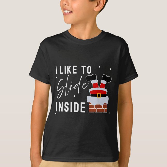 Camiseta I Like To Slide Inside Funny Xmas Couple Unhinge P (Frente)