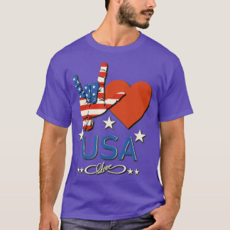 Camiseta I Love America Love Sign and Flag of USA
