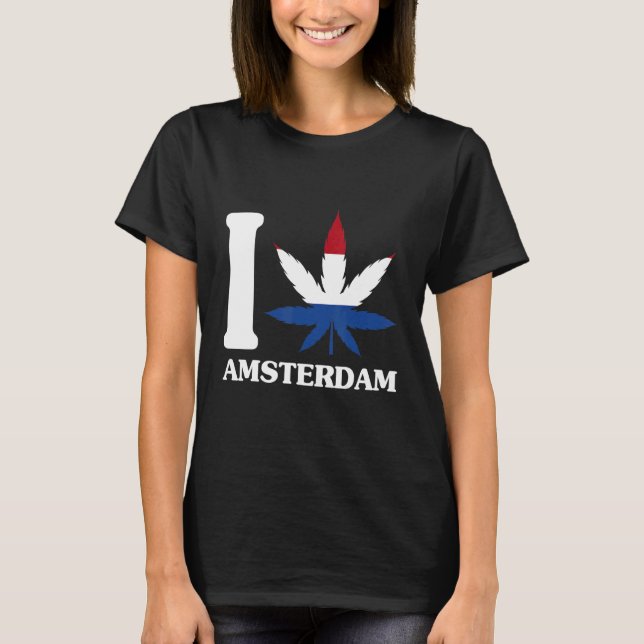 Camiseta I Love Amsterdam Netherlands Souvenir Dutch Touris (Frente)