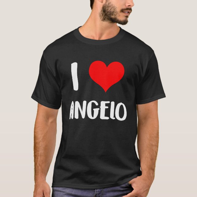 Camiseta I love ANGELO valentine sorry ladies guys heart be (Frente)