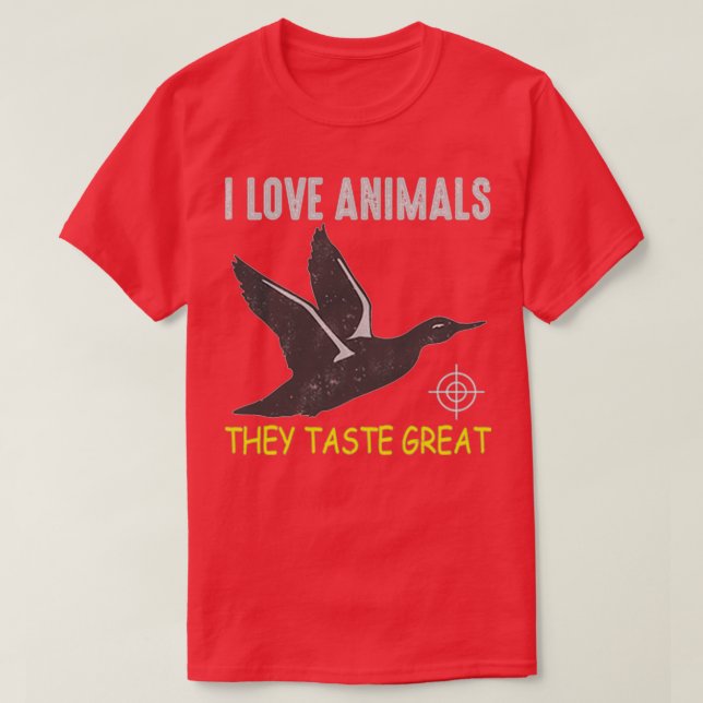 Camiseta I love animal they taste great (Frente do Design)