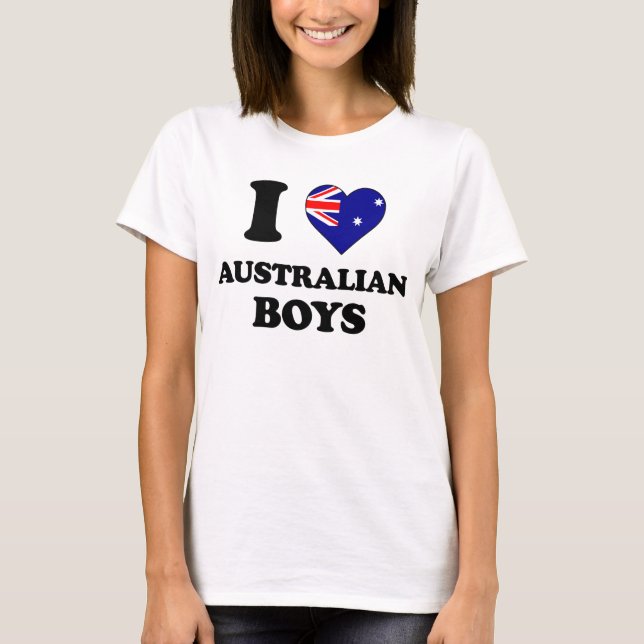 Camiseta I love Australian Boys (Frente)